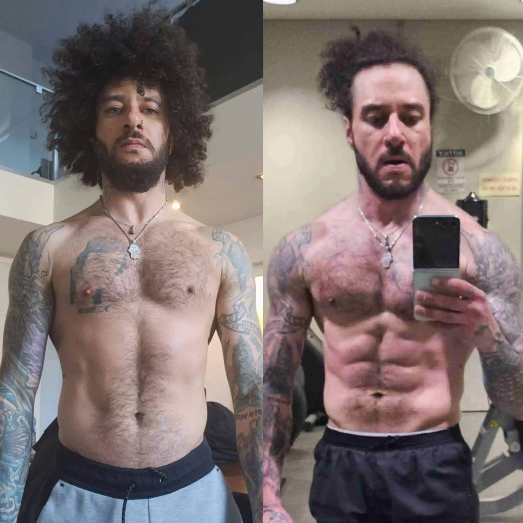 Salaar Pourkhalili's client getting a six pack after using his program