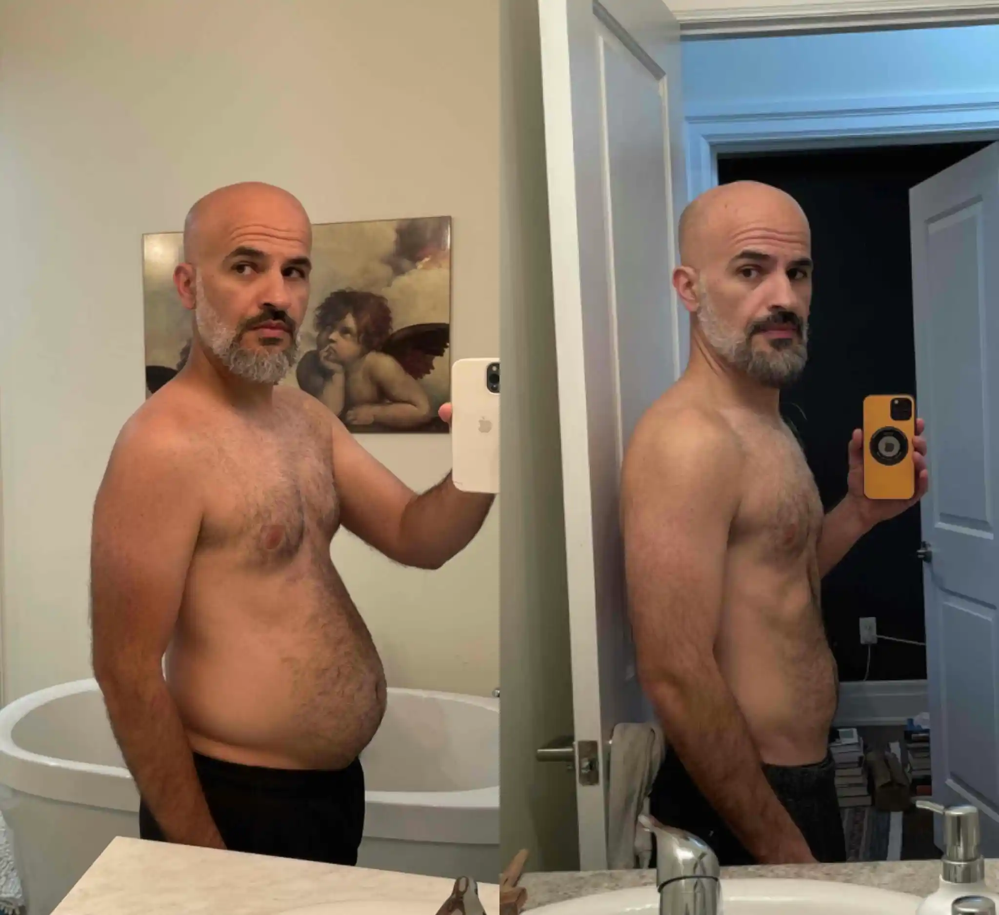 Salaar Pourkhalili's client losing lower belly fat after using his program