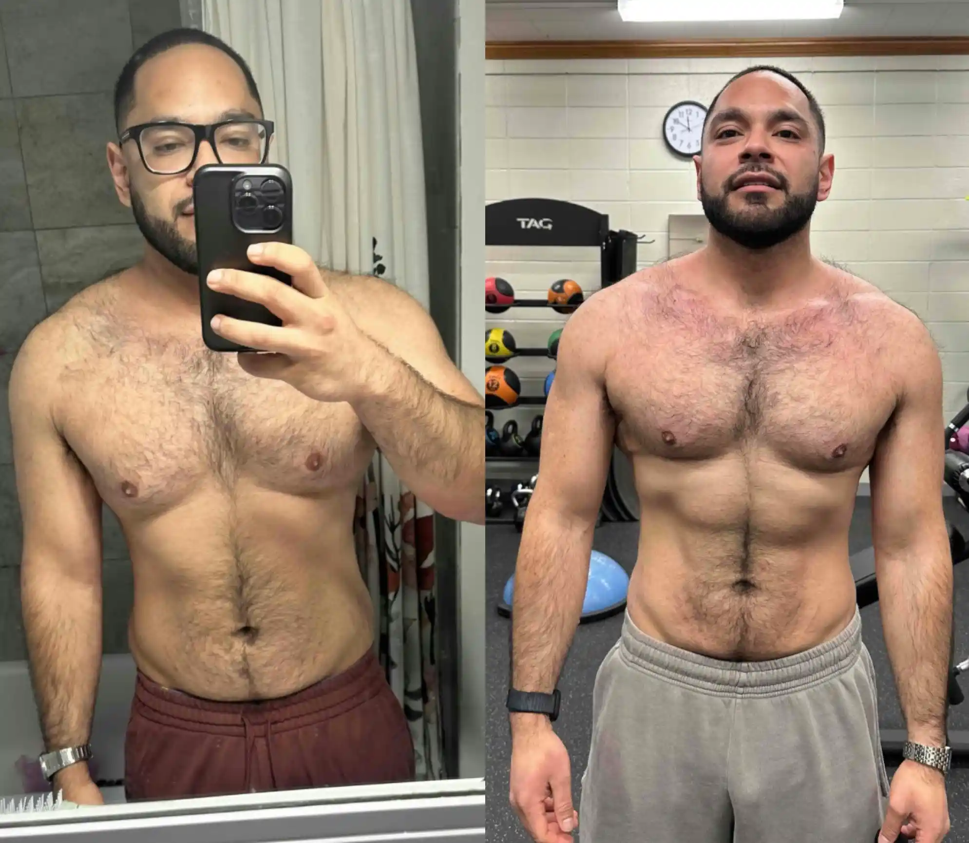 Salaar Pourkhalili's client lsoing upper body fat after using his program