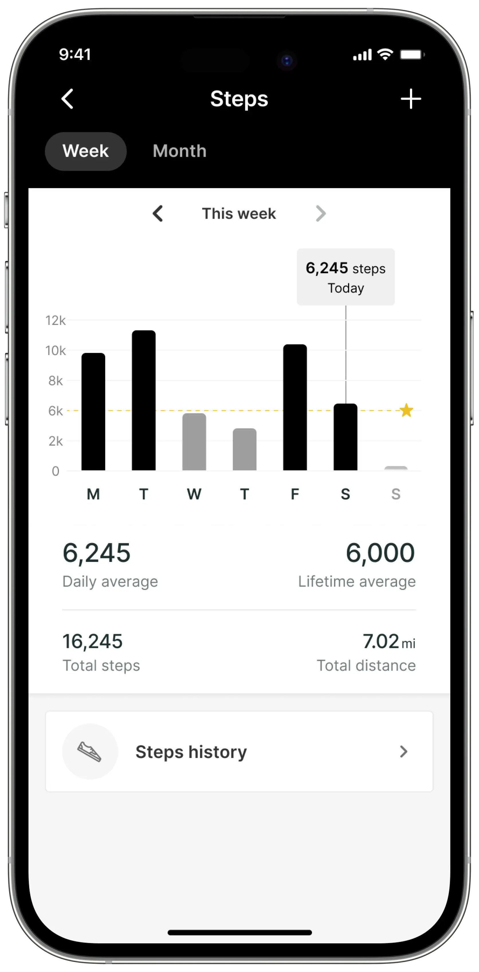 Salaar Pourkhalili's app showcasing a the fitness tracker